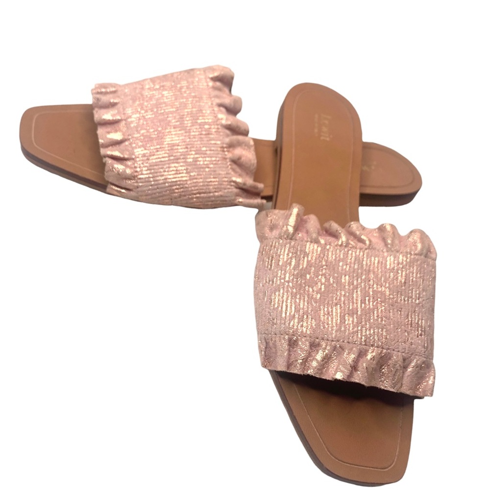 Lewit Ruffle Slide Rose Gold Sz EU 38.5 / US 8 -8.5